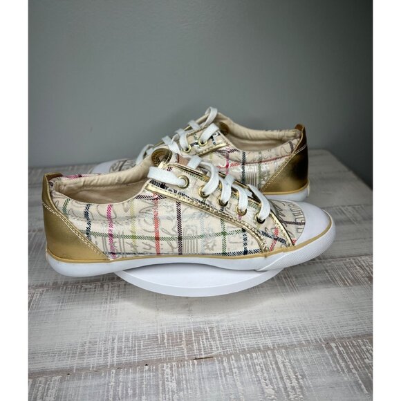 Coach Womens Barrett Tattersall Sneakers Plaid Canvas Size 8B - Picture 9 of 14